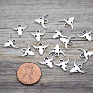 50 Bull Head Charm Cow Charm Cattle Pendant Buffalo Western Charm 12mm*11mm