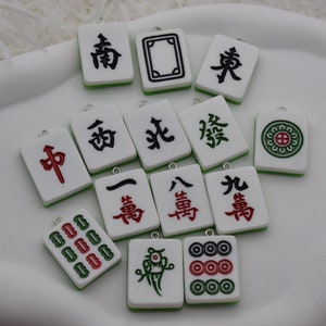 Mahjong Game Resin Charms,Flat Back Resin Cabochon Pendants,Jewelry Making Supply,Decoden Finding,DIY Jewelry Earring Necklace Bracelet