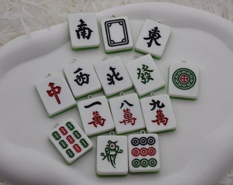 Mahjong Game Resin Charms,Flat Back Resin Cabochon Pendants,Jewelry Making Supply,Decoden Finding,DIY Jewelry Earring Necklace Bracelet