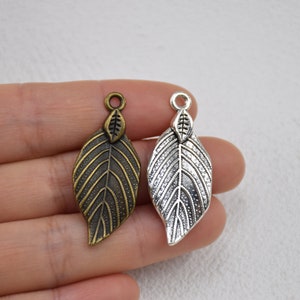 Metal Tree Leaf Charm,Jewelry Making Crafts,Earring Necklace Pendant,Jewelry Findings,Jewelry Accessories,35mmx15mm