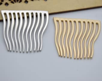 10 metal hair comb,blank barrette,wedding bridal hair comb,teeth hair pins hair clip hair fork hair picks,hair accessories,39x37mm(11 teeth)