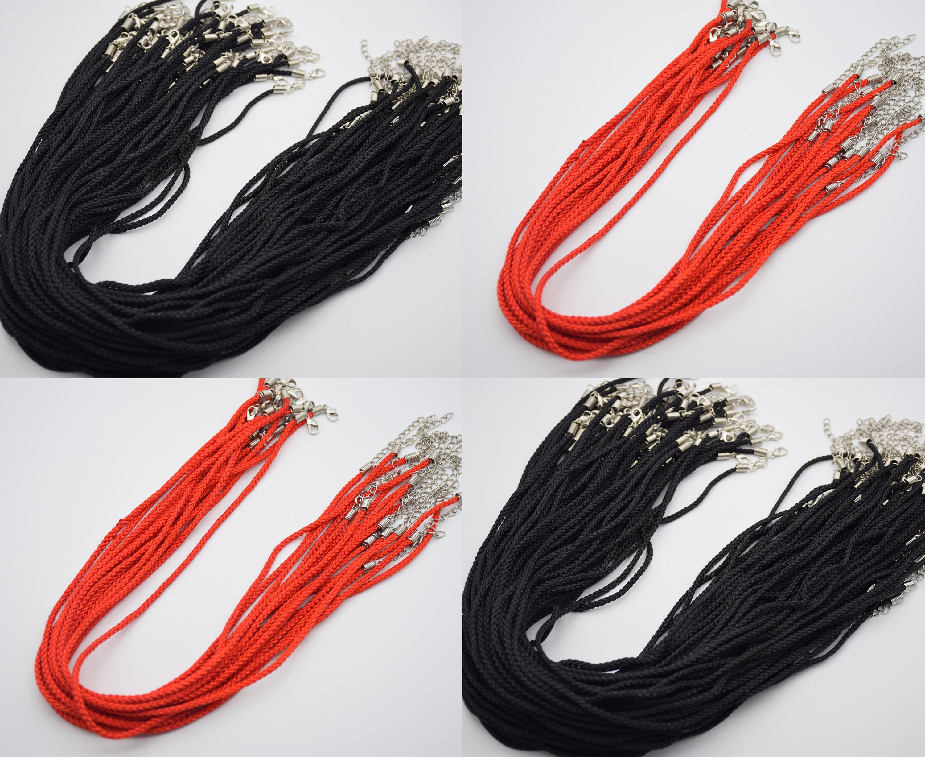 10 Twisted Silk Cord Necklace 2.5mm Round 17 Inch Braided