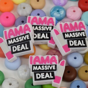 Ich bin ein massiver Angebot niedlichen Fokal Silikon Perlen,DIY Fokus Stift Perle,Geschenk Charms,Schmuckzubehör,Bastelbedarf,Armband,Schlüsselband Perlen