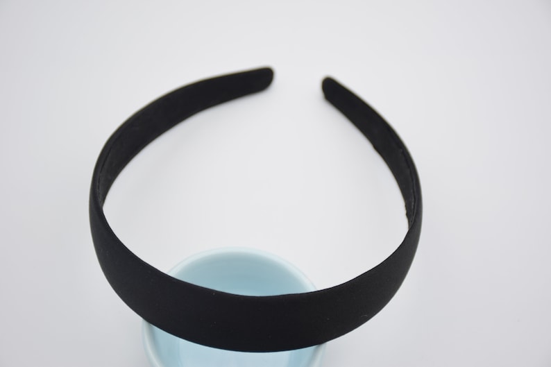 5 black plastic headband,satin wrapped headband,satin hair band,25mm headband,blank headband,hair accessories