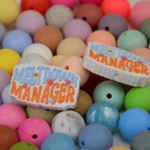 Meltdown-Manager Fokal Silikonperlen, Mom Fokus Stift Perle, lose Perlen, Geschenke Perlen, Schmuck Zubehör, Basteln, Armband, Schlüsselband Perlen