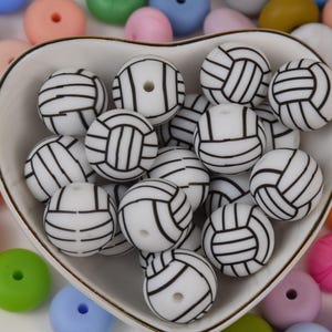 Volleyball Focal Silicone Beads,Sports Ball DIY Focus Pen Bead,Loose Gifts Beads,Jewelry Accessories,Wristlet,Lanyard Beads