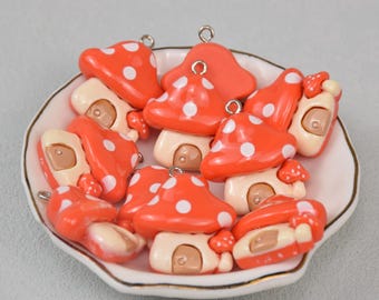 Mushroom Resin Charms,Plastic Pendants,Jewelry Making Supply,Decoden Findings,DIY Jewelry Earring Necklace Bracelet Crafts