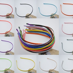 10 metal satin wrapped headband,5mm ribbon wrapped hairbands,plain headband,DIY headband,hair accessories,jewelry making