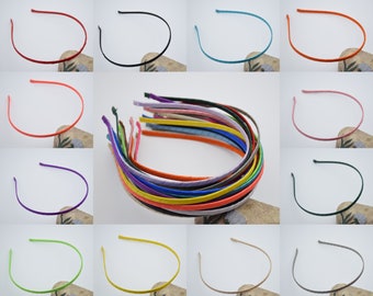 10 metal satin wrapped headband,5mm ribbon wrapped hairbands,plain headband,DIY headband,hair accessories,jewelry making