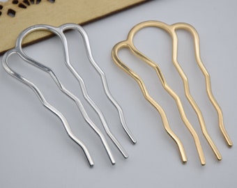 10 metal hair comb,blank barrette,wedding bridal hair comb,teeth hair pins hair clips hair fork hair picks,hair accessories,63x34mm(4 teeth)