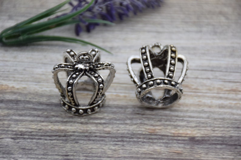 2 Crown Charm 3D Princess Crown Charm Queen Crown Charm Royal Charm Head Crown Charm Pendants Necklace Bracelet Earring 32mm*30mm*30mm CR28