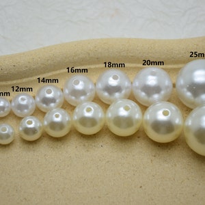 6mm-25mm Round White Ivory Pearl Beads Charms,Jewellery Wedding Pearl,Bridal Vine,Flower Sprays,Beads For DIY Craft Jewelry Making Supplies