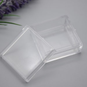 10PCS 40mmx40mmx24mm Square Clear Plastic Boxes,Boxes With Lid,Organizer Storage Boxes,Clear Display Cases,Transparent Container Boxes AB54