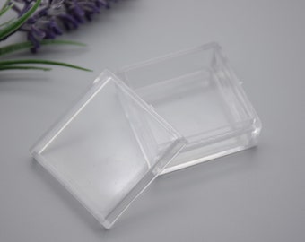 10PCS 40mmx40mmx24mm Square Clear Plastic Boxes,Boxes With Lid,Organizer Storage Boxes,Clear Display Cases,Transparent Container Boxes AB54