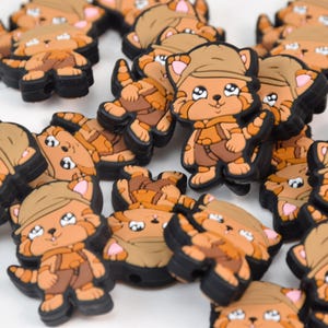 Cartoon Katze Tier Fokal Silikon Perlen,DIY Stift Perle,Geschenke Charm Perlen,Schmuckzubehör,Bastelbedarf,Armband,Schlüsselanhänger,Lanyard Perlen