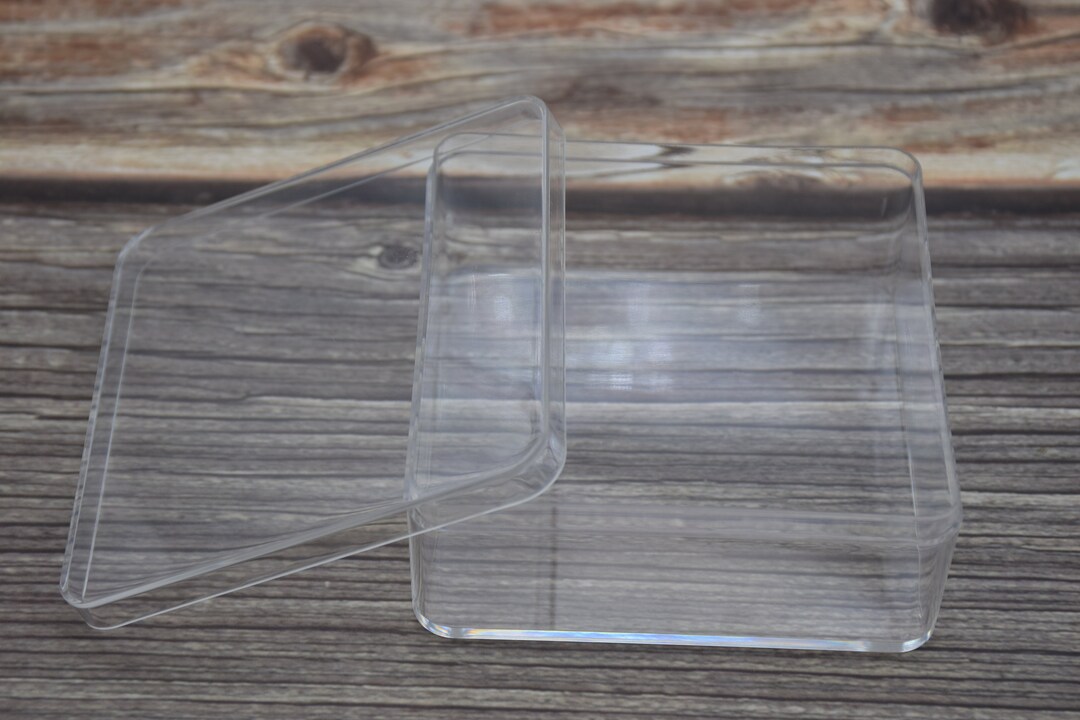 Square Box Transparent 2PCS 85mmx85mmx35mm Square Clear Plastic Boxes,boxes With Lid,organizer ...