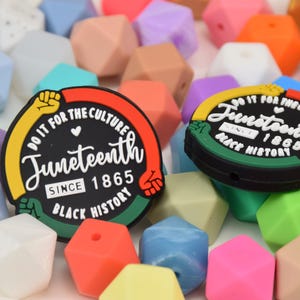 Black History Juneteenth Do it For Culture Focal Silicone Beads,DIY Focus Pen Bead,Loose Beads,Gifts Beads,Jewelry Wristlet,Lanyard Beads