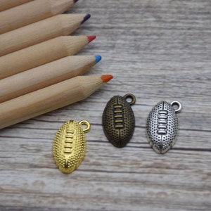 12 Rugby American Football Charm Pendant Necklace Ornament Bracelet Decoration Earring Crafts 13mm*11mm