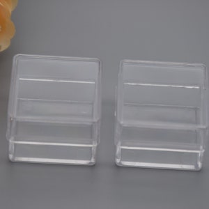 10PCS 30mmx30mmx22mm Square Clear Plastic Boxes,Boxes With Lid,Organizer Storage Boxes,Clear Display Cases,Transparent Container Boxes AB53