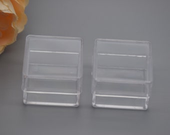 10PCS 30mmx30mmx22mm Square Clear Plastic Boxes,Boxes With Lid,Organizer Storage Boxes,Clear Display Cases,Transparent Container Boxes AB53