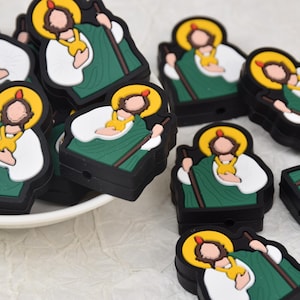 Jesus Focal Silicone Beads,Religious DIY Focus Pen Bead,Gift Charms,Jewelry Accessories,Craft Beading Supplies,Wristlet,Lanyard Beads