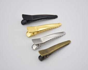 20 metal alligator clips,alligator barrettes,hair clips,prong alligator clips with teeth,blank hair clips,hair accessories 35mm