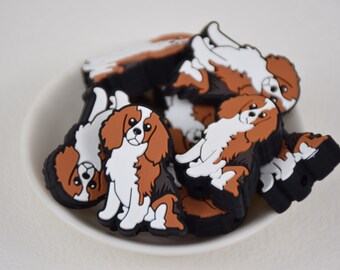 Contas de silicone com estampa de cachorro de desenho animado, Contas de caneta faça você mesmo no atacado, Contas de berloques para presentes, Acessórios de joalheria, Suprimentos para artesanato, Pulseira, Chaveiro, Cordão
