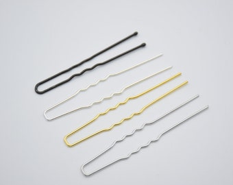 50 metal hair pin,simple hair fork,hair bun holder,U shaped hair pin,hair slide for hair,DIY bun pin,blank hair pin,hair accessories,66x6mm