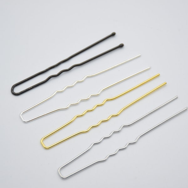 50 metal hair pin,simple hair fork,hair bun holder,U shaped hair pin,hair slide for hair,DIY bun pin,blank hair pin,hair accessories,66x6mm