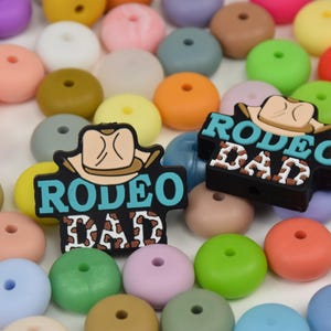 Perline in silicone Rodeo Dad Focal, perline fai da te per la festa del papà, perline sciolte da cowboy western, ciondoli regalo, accessori, braccialetti, perline per cordino