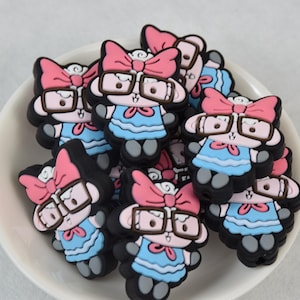 Cartoon Sheep Animal Focal Silicone Beads,DIY Pen Loose Bead,Gifts Charms Beads,Jewelry Accessories,Craft Supplies,Lanyard,keycain,Bag Beads