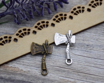 20 Axe Hatchet Charm Pendant Necklace Ornament Bracelet Decoration Earring Crafts 28mm*16mm