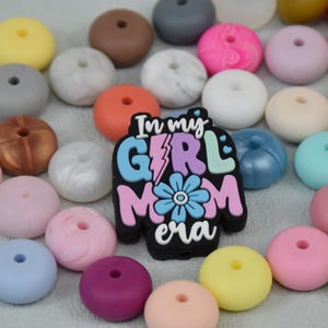 Mädchen Mama MAMA Mutter Fokal Silikon Perlen,DIY Stift Lose Perle,Geschenke Charms Perlen,Schmuckzubehör,Bastelbedarf,Schlüsselband,schlüsselanhänger,Tasche Perlen