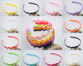 20 plastband, 10 mm vågigt blankt band, hårband i plast, gör-det-själv-huvudpyssel, band med tänder, håraccessoarer