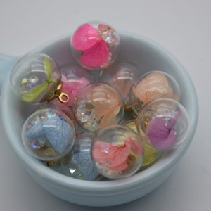 10 mix colors glass globe charm,crystal ball,round shape inside ball pendant,glass bubble,necklace bracelet earring,21*16mm