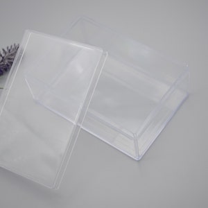 2PCS 130mmx90mmx50mm (altura) Rectángulo Cajas de plástico transparente, Caja con tapa, Organizador almacenamiento De vitrinas transparentes, Caja de contenedor transparente AB57