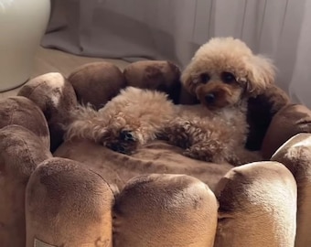 Plush Dog Bed for Small Dogs, Washable Pet Bed, Cozy Puppy Bed, Soft Cat Bed, Luxury Teddy Dog Bed, Handmade Pet Nest, Pet Gift
