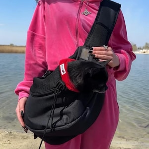 Porte-bébé confortable pour chien et chat - Sac de voyage mains libres pour animal de compagnie, fourre-tout élégant pour animal de compagnie, accessoires pour chiots, écharpe de promenade pour chien, porte-bébé de voyage pour chat