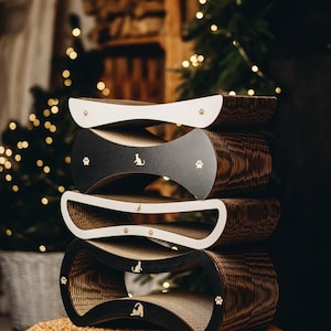 Rascador ecológico para gatos: moderno rascador de cartón para gatos, mueble elegante hecho a mano, regalo para amantes de los gatos