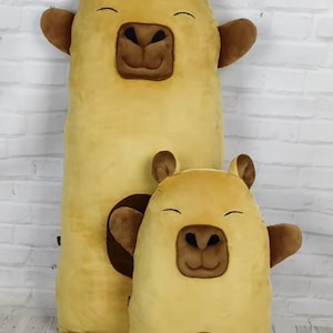 Hug Pillow Capybara – Soft Plush Animal Shaped Cuddle Pillow for Kids, Body Pillow, Plush Toy, Handmade Gift, Playroom & Nursery Decor