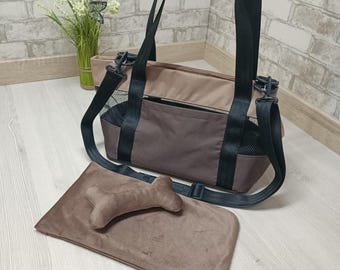 Bolsa de transporte ligera para mascotas de verano: bandolera de viaje para perros y gatos de tela Oxford