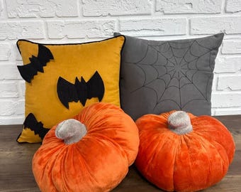 Halloween Kissen Home Decor 4-er Set - Kürbisse & Kissen,Herbst Home Decor,Plüsch Kürbisse,Halloween Geschenkidee