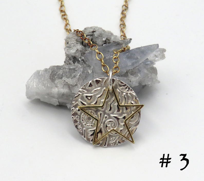 Double-layered silver pendant Star Talers choose from four designs! gold-plated sterling silver fine silver 999