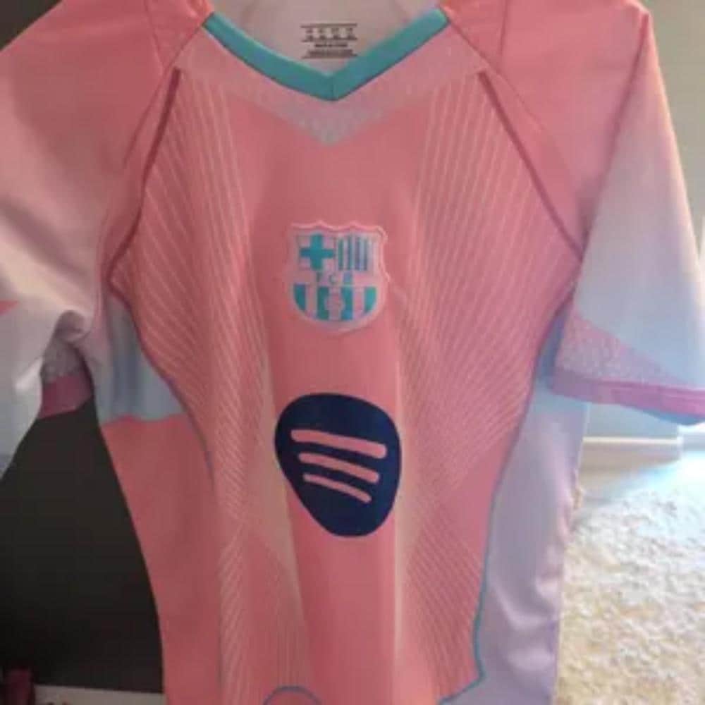 バルセロナ ピンク 2025 サッカーユニフォームセット：パーソナライズ