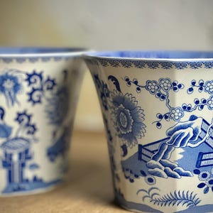 Pair Vintage Spode Grasshopper Cachepots