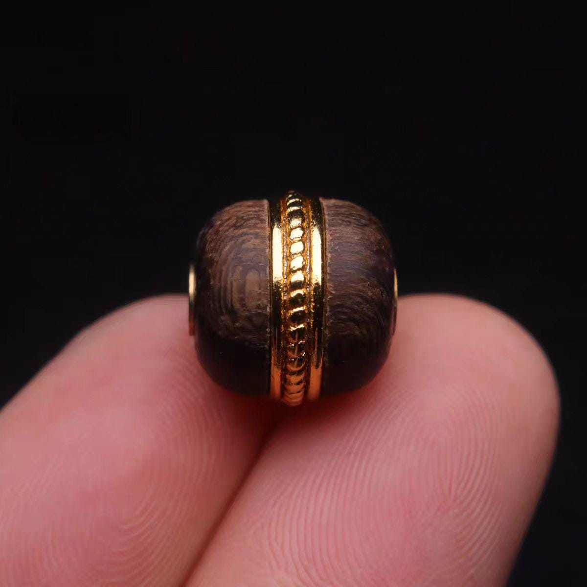 Natural agarwood barrel beads S925 silver gold-plated agarwood barrel beads accessories, DIY bracelet necklace agarwood beads accessories