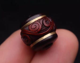 Natural agarwood barrel beads S925 silver gold-plated agarwood barrel beads accessories, DIY bracelet necklace agarwood beads accessories