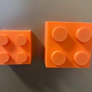 Magnetic storage box in a building block design | LEGO-inspired | 3D-printed pen holder & kitchen organizer | Refrigerator magnetic box Leuchtend Orange