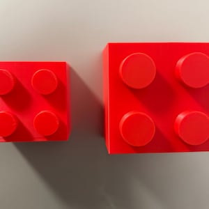 Magnetic storage box in a building block design | LEGO-inspired | 3D-printed pen holder & kitchen organizer | Refrigerator magnetic box Red