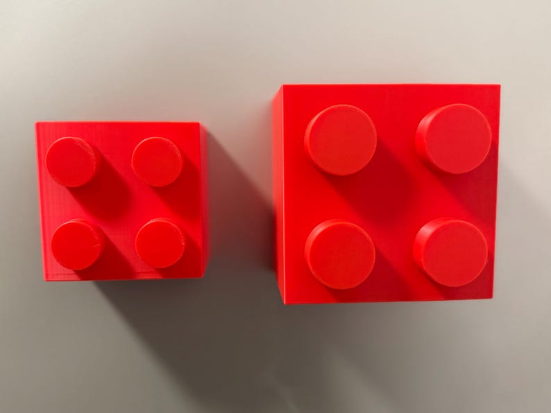 Magnetic storage box in a building block design | LEGO-inspired | 3D-printed pen holder & kitchen organizer | Refrigerator magnetic box Red